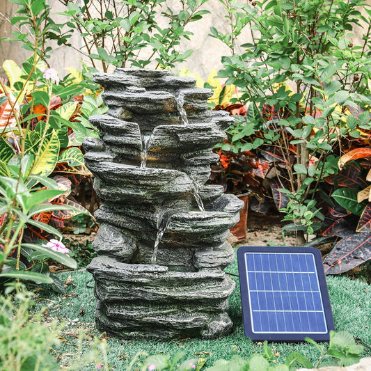 Winding Rockery Water Feature Self-Containing Feature Outdoor Fountain Velora Boutique