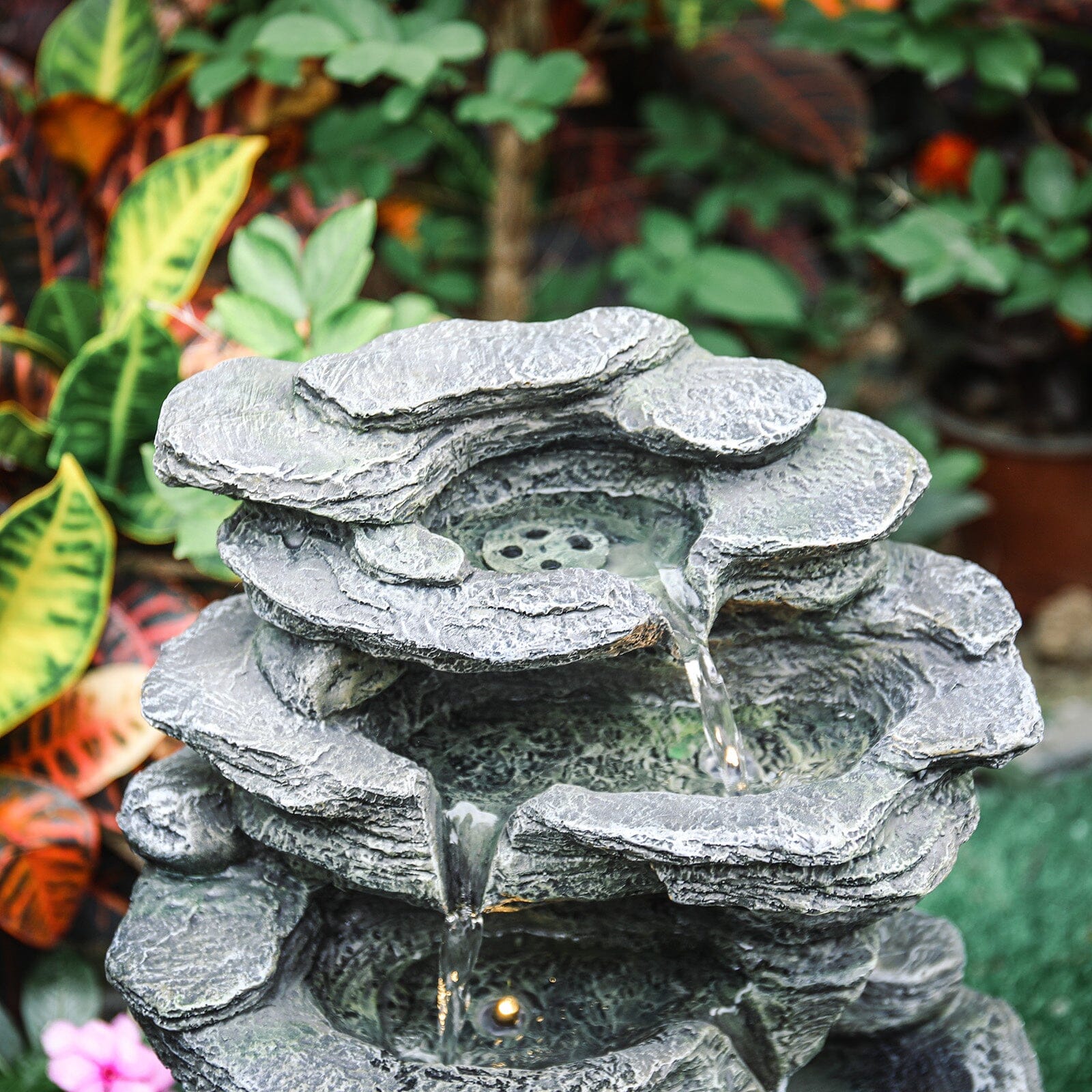 Winding Rockery Water Feature Self-Containing Feature Outdoor Fountain Velora Boutique