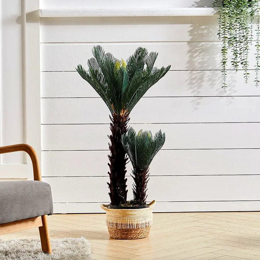 Artificial Double Cycas Decorative Plant in Planter - House Comfort
