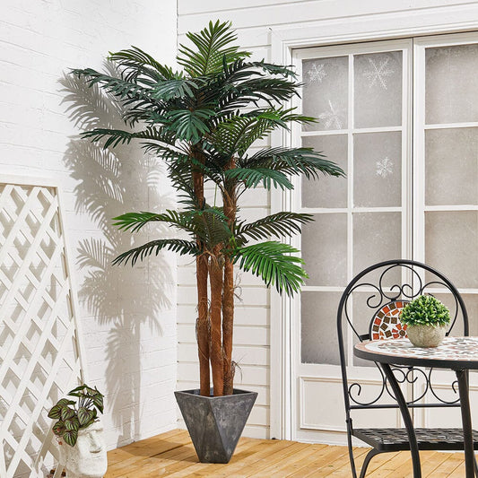 Artificial Palm Tree with Polyester Material and Bendable Stems - House Comfort